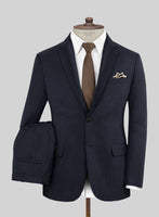 Scabal Qoiel Herringbone Blue Wool Suit - StudioSuits