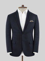 Scabal Qoiel Herringbone Blue Wool Suit - StudioSuits