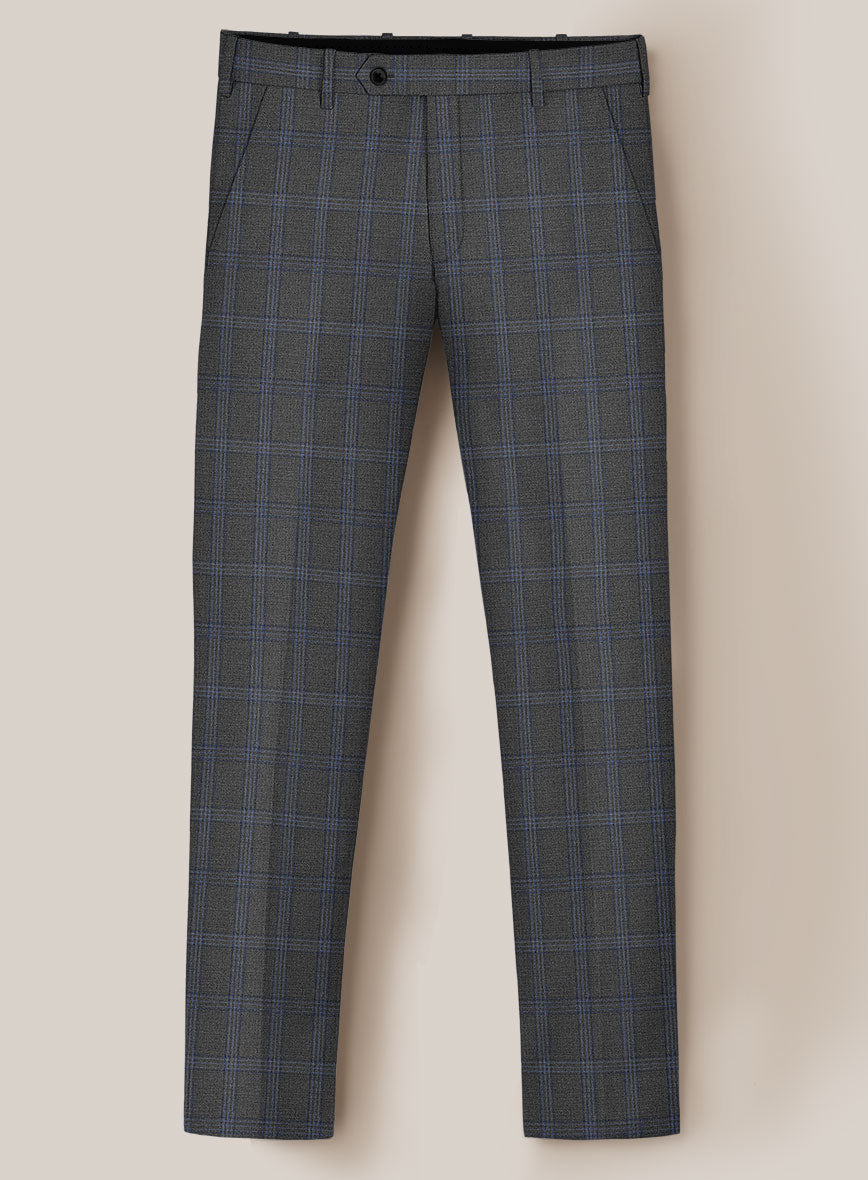 Scabal Quart Checks Gray Wool Suit - StudioSuits