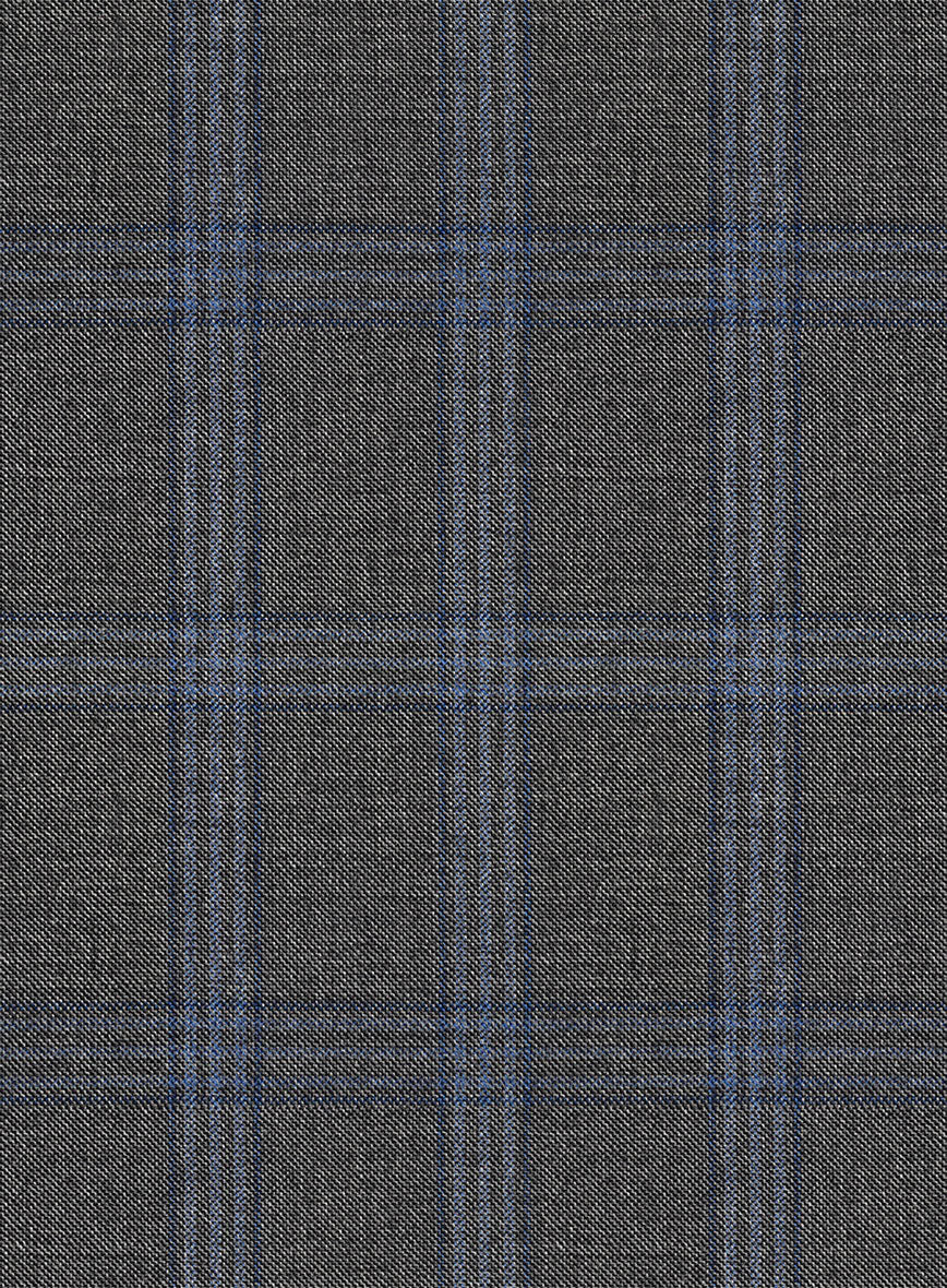 Scabal Quart Checks Gray Wool Pants - StudioSuits