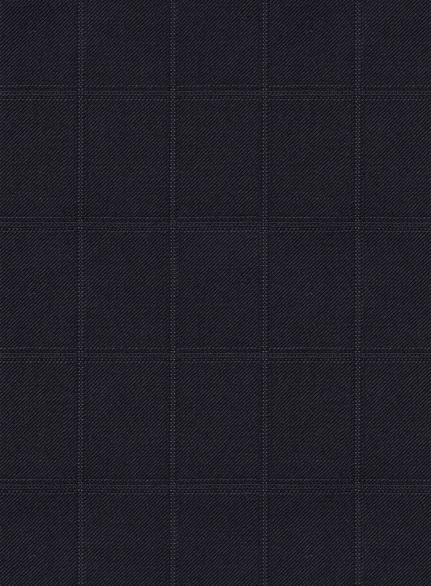 Scabal Quiro Checks Black Wool Pants - StudioSuits