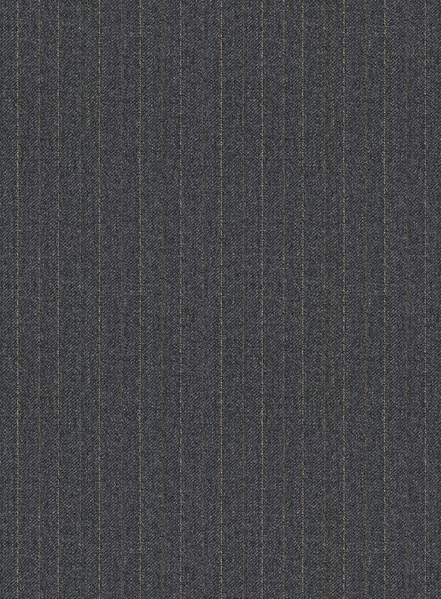 Scabal Rass Stripe Gray Wool Suit - StudioSuits