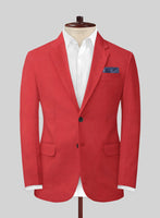 Scabal Red Cotton Stretch Jacket - StudioSuits