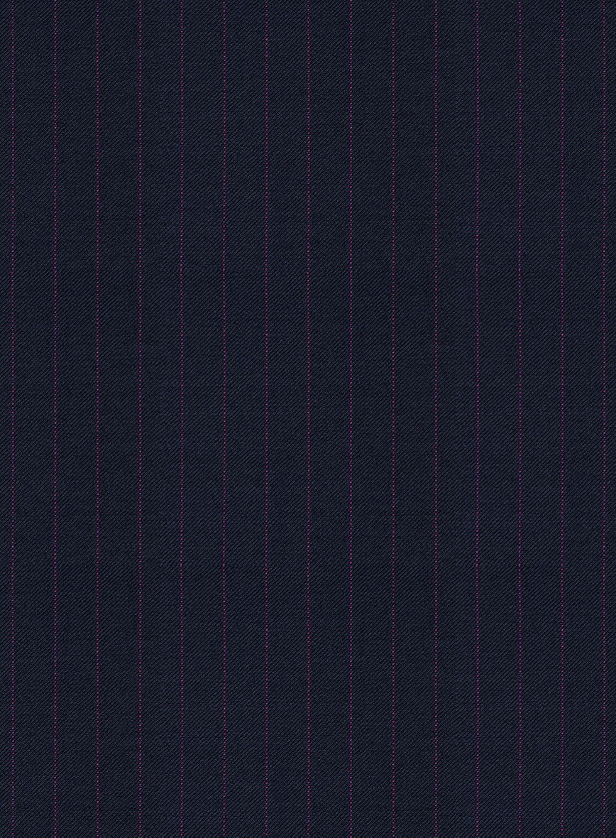 Scabal Rejo Stripe Blue Wool Jacket - StudioSuits