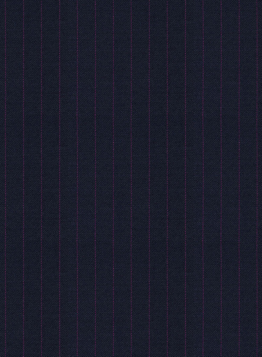 Scabal Rejo Stripe Blue Wool Suit - StudioSuits