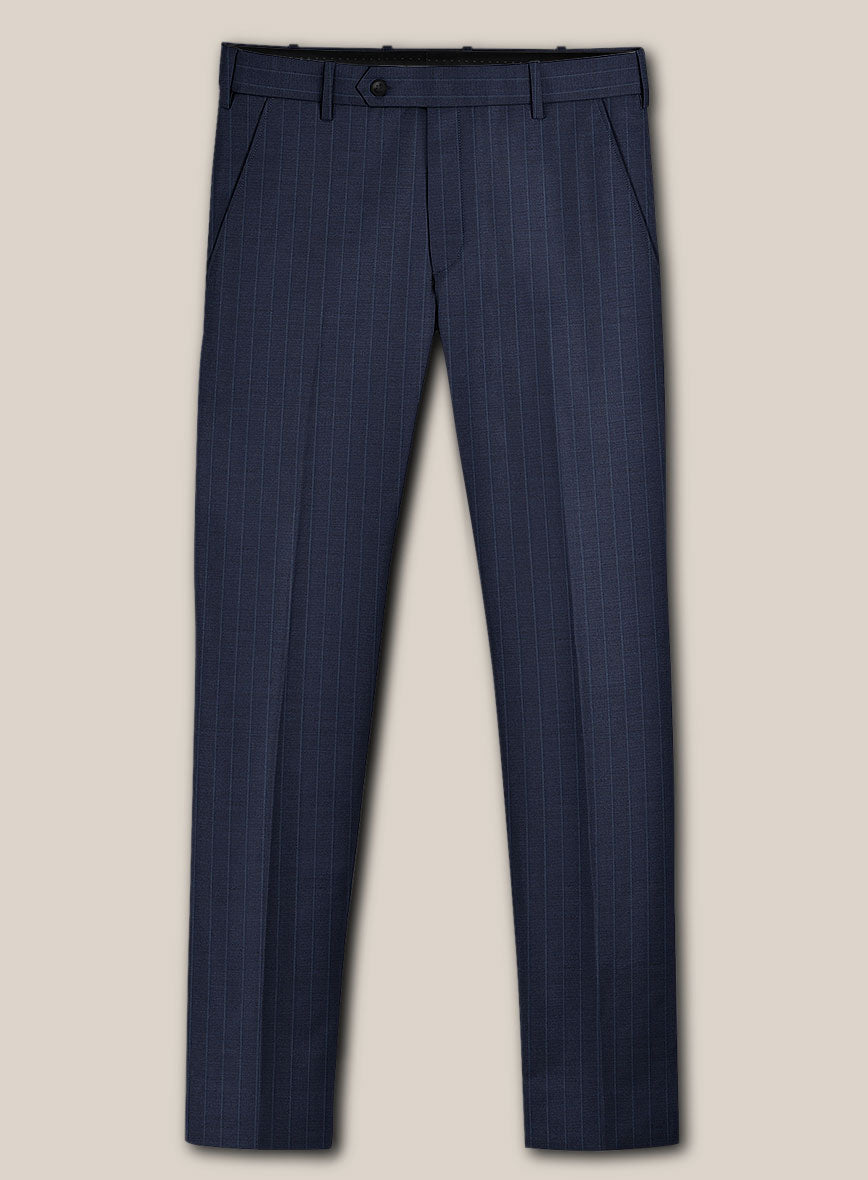 Scabal Rolan Stripe Blue Wool Suit - StudioSuits