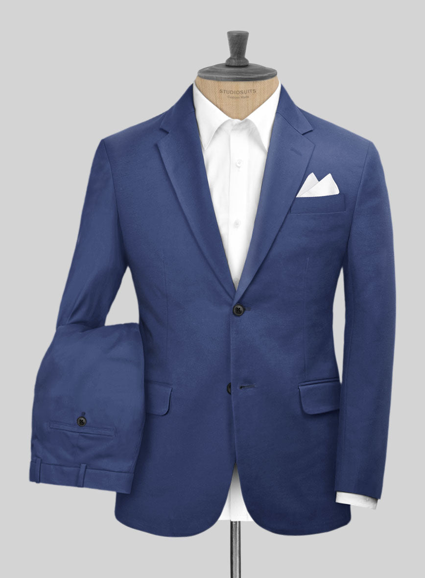 Scabal Royal Blue Cashmere Cotton Suit - StudioSuits