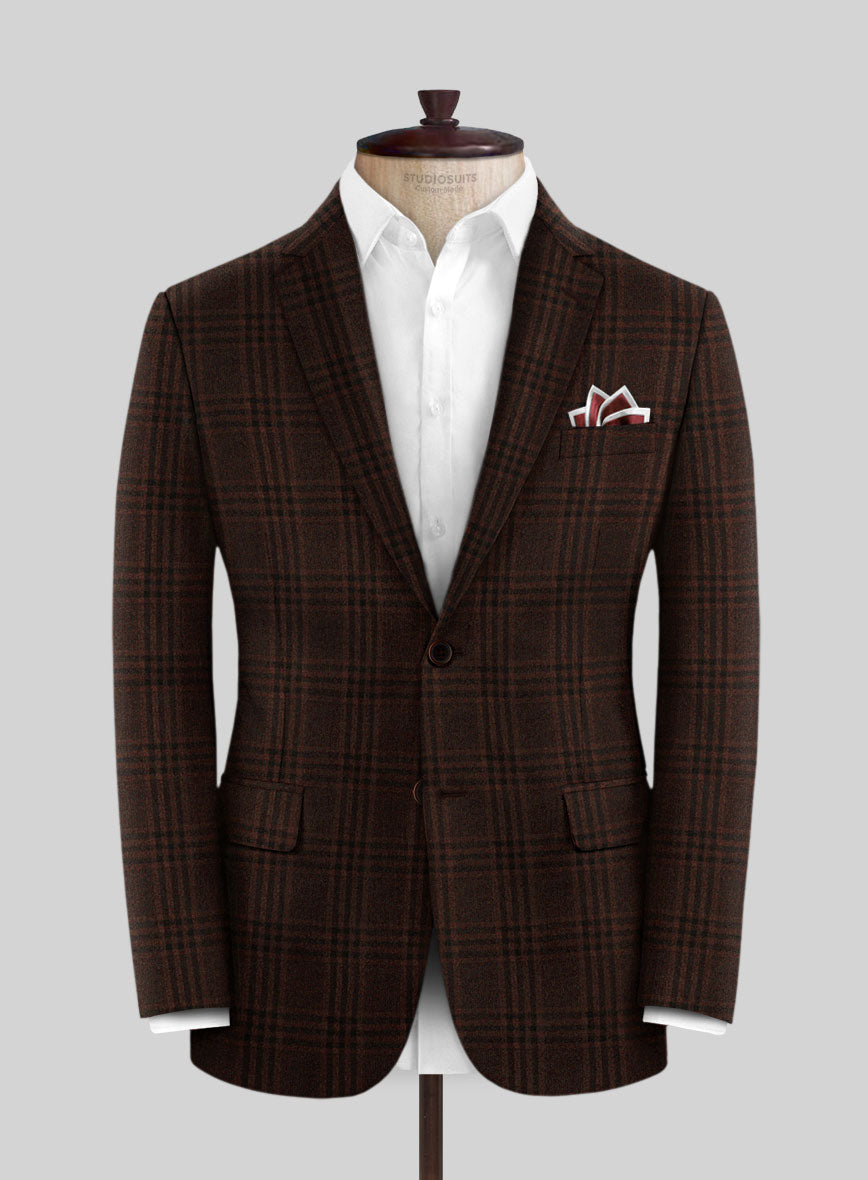 Scabal Rust Checks Wool Jacket - StudioSuits