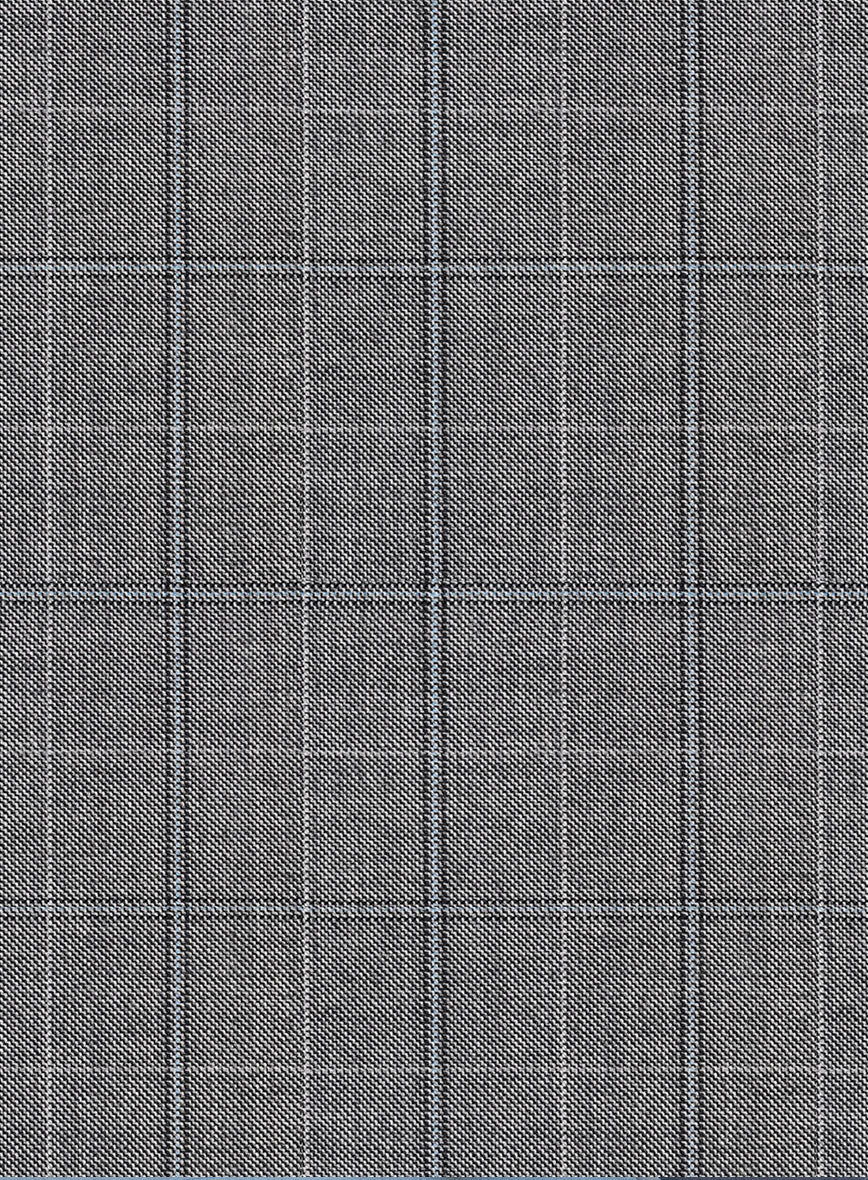 Scabal Sabo Checks Gray Wool Pants - StudioSuits