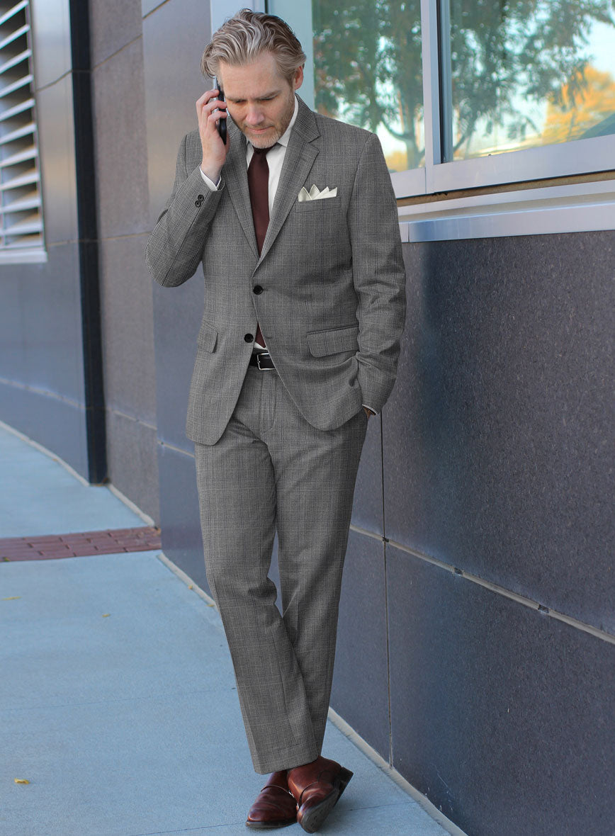 Scabal Sabo Checks Gray Wool Suit - StudioSuits