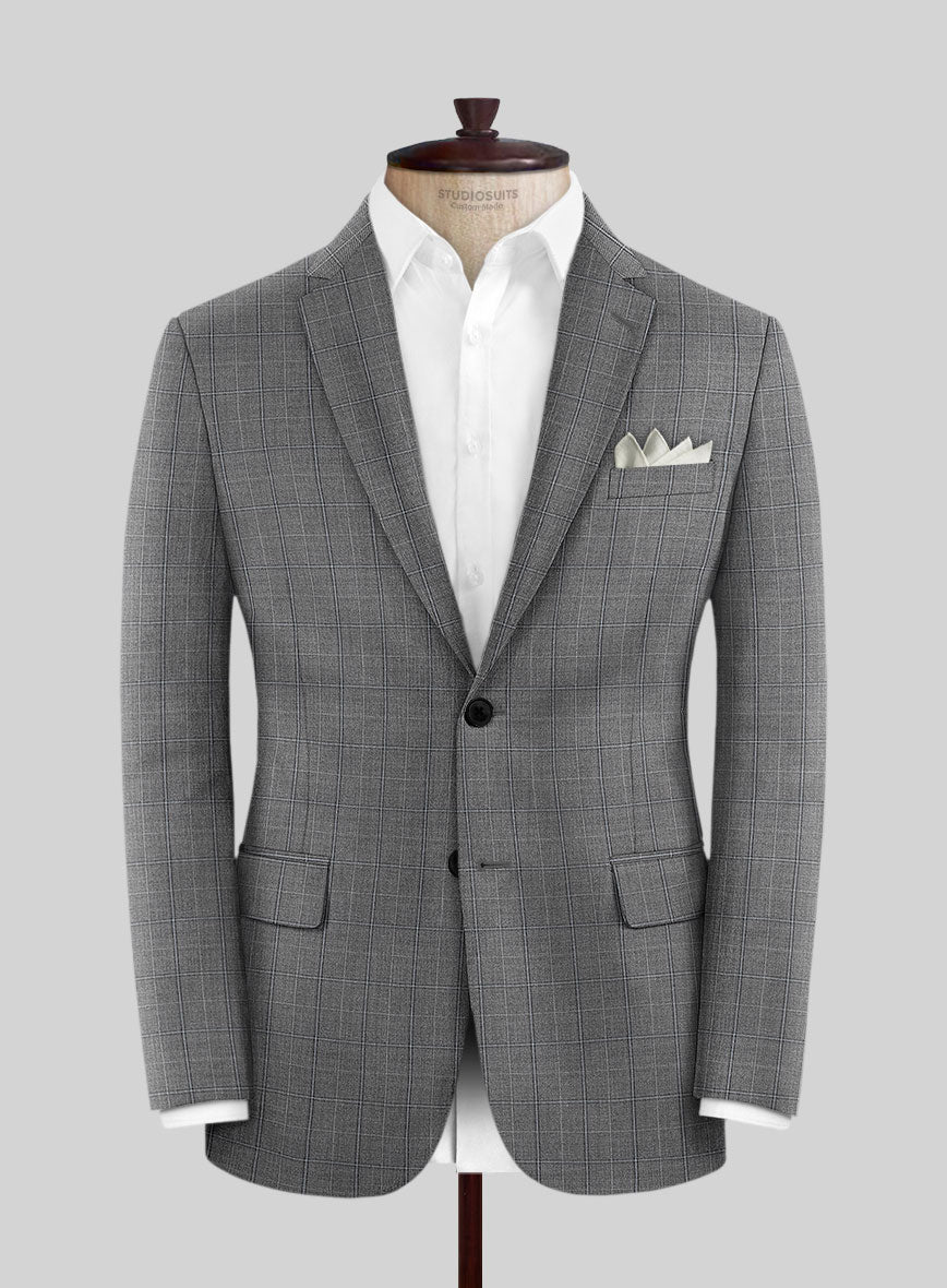 Scabal Sabo Checks Gray Wool Suit - StudioSuits