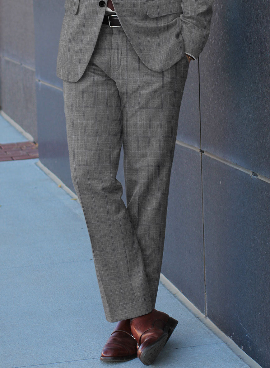 Scabal Sabo Checks Gray Wool Suit - StudioSuits