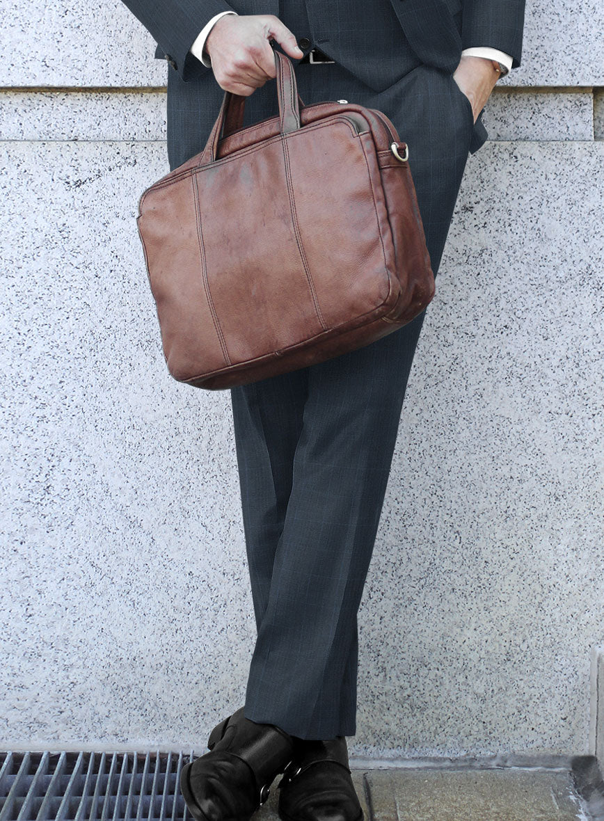 Scabal Sanco Checks Blue Wool Pants - StudioSuits