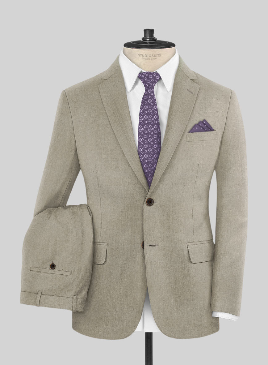 Scabal Sandune Beige Wool Suit - StudioSuits