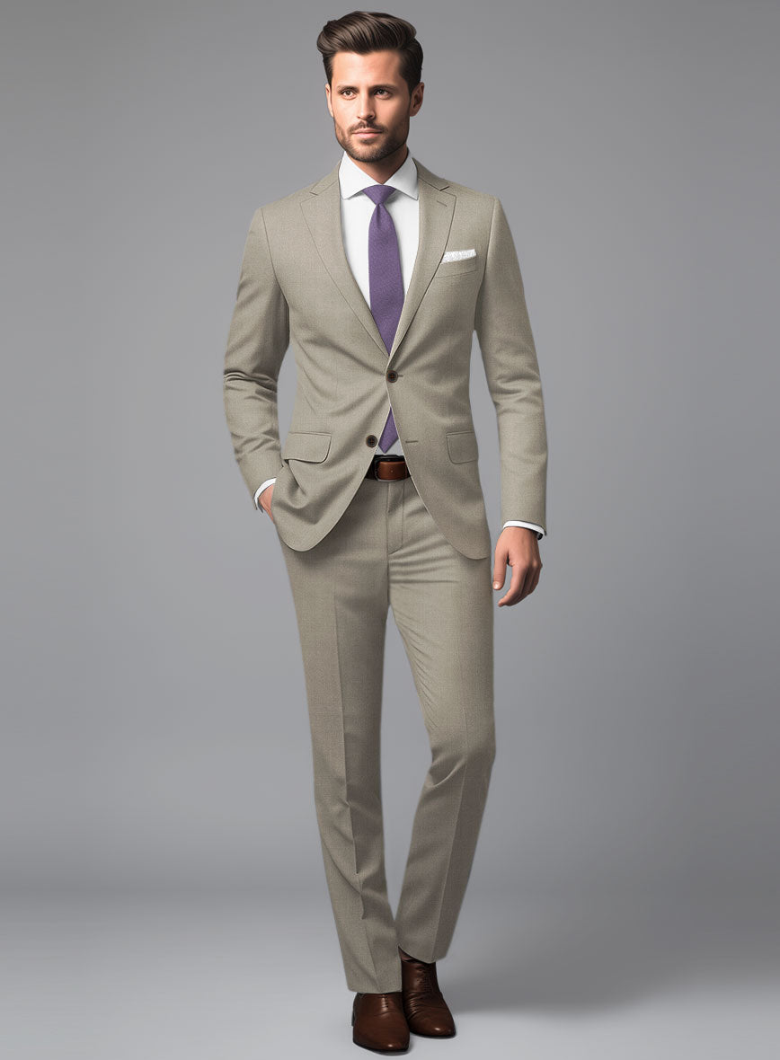 Scabal Sandune Beige Wool Suit - StudioSuits