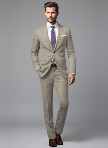Scabal Sandune Beige Wool Suit - StudioSuits