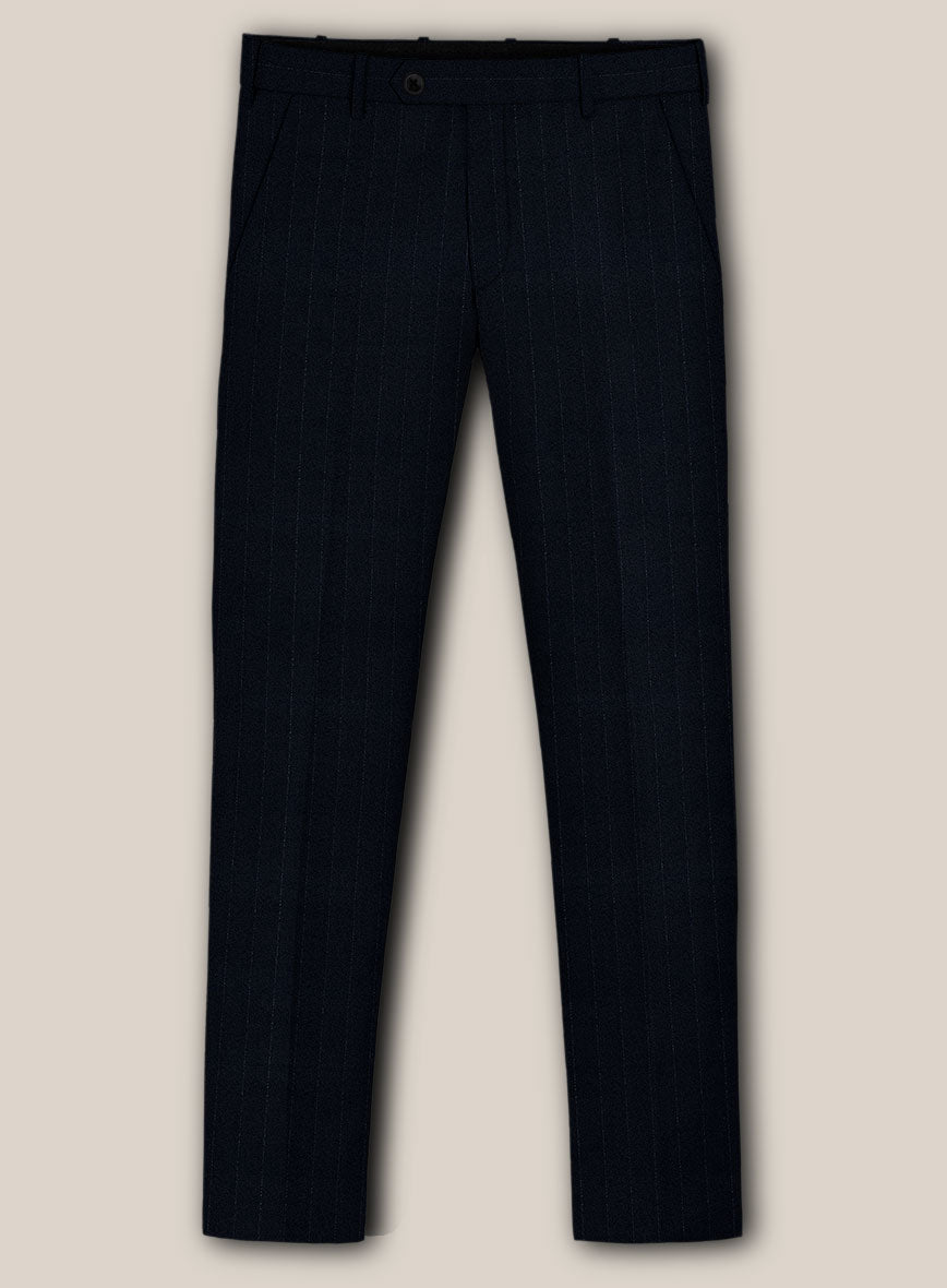 Scabal Sapphire Beaded Stripe Blue Wool Suit - StudioSuits