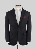 Scabal Sapphire Beaded Stripe Charcoal Wool Jacket - StudioSuits