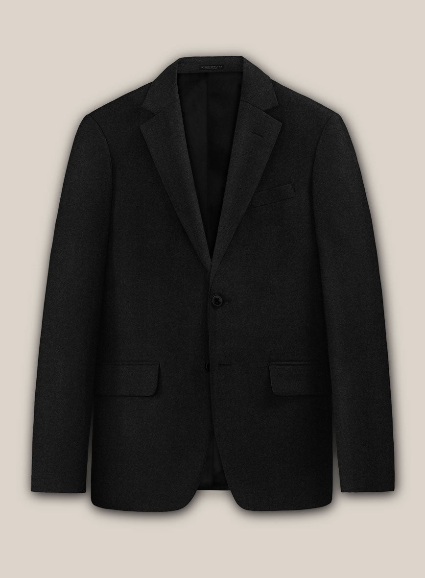 Scabal Sapphire Black Wool Jacket - StudioSuits