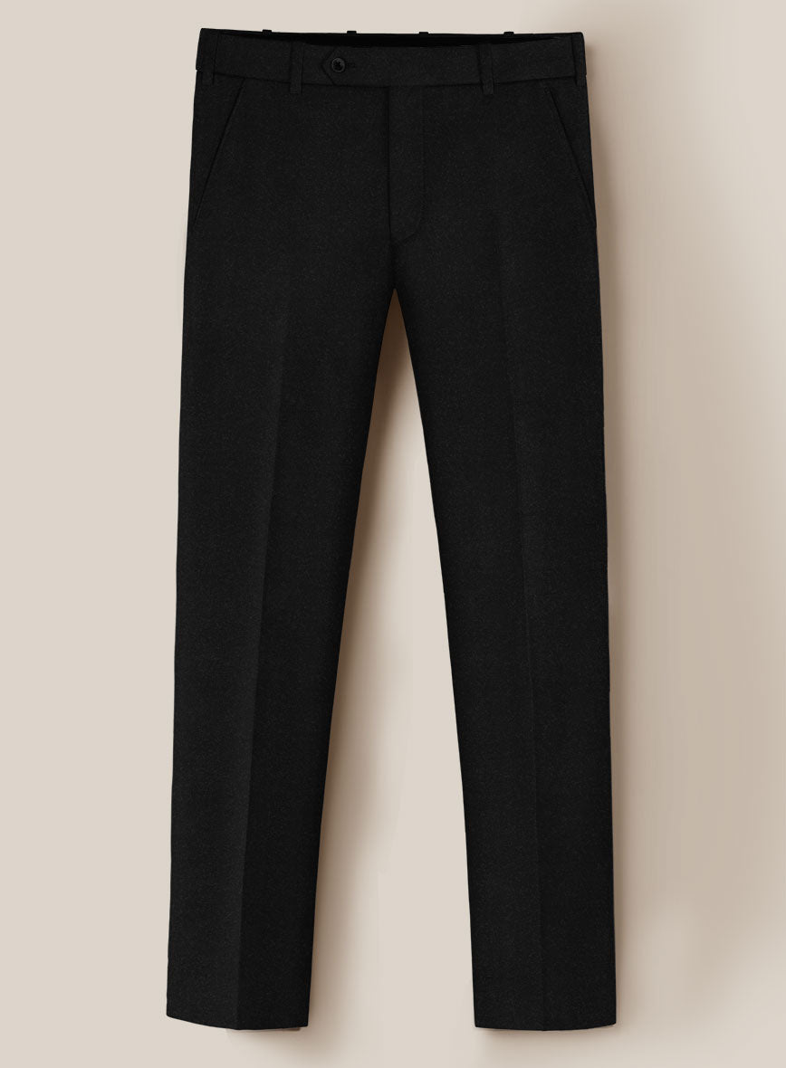 Scabal Sapphire Black Wool Pants - StudioSuits