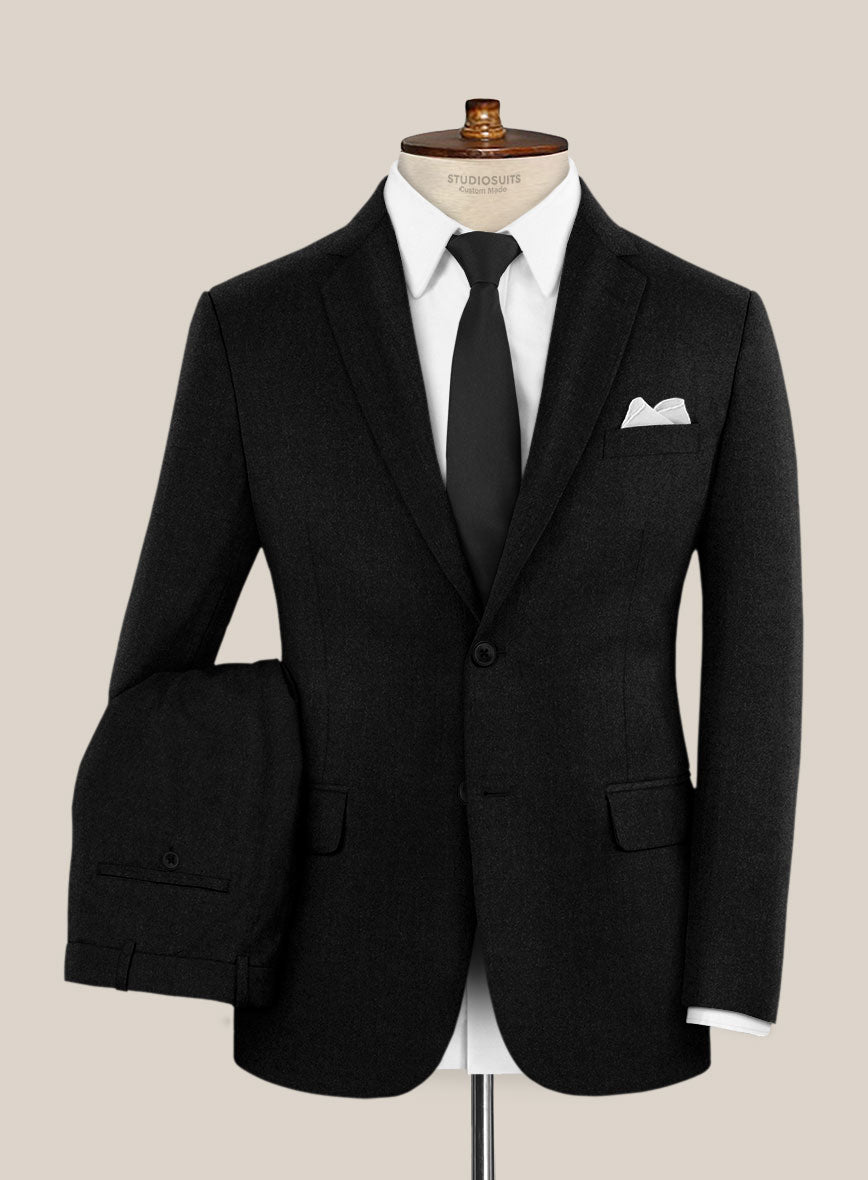 Scabal Sapphire Black Wool Suit - StudioSuits