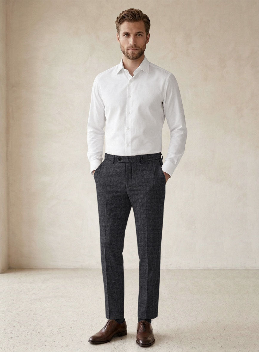 Scabal Sapphire Celmar Gray Wool Pants - StudioSuits