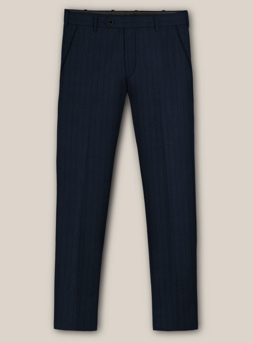 Scabal Sapphire Chalkstripe Blue Wool Suit - StudioSuits