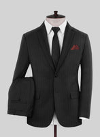 Scabal Sapphire Chalkstripe Gray Wool Suit - StudioSuits