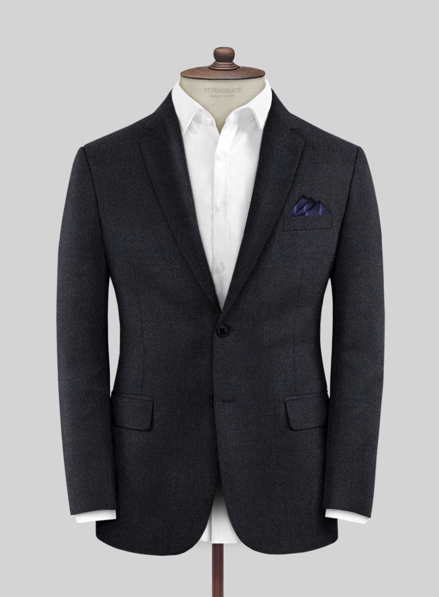 Scabal Sapphire Dark Gray Wool Jacket - StudioSuits