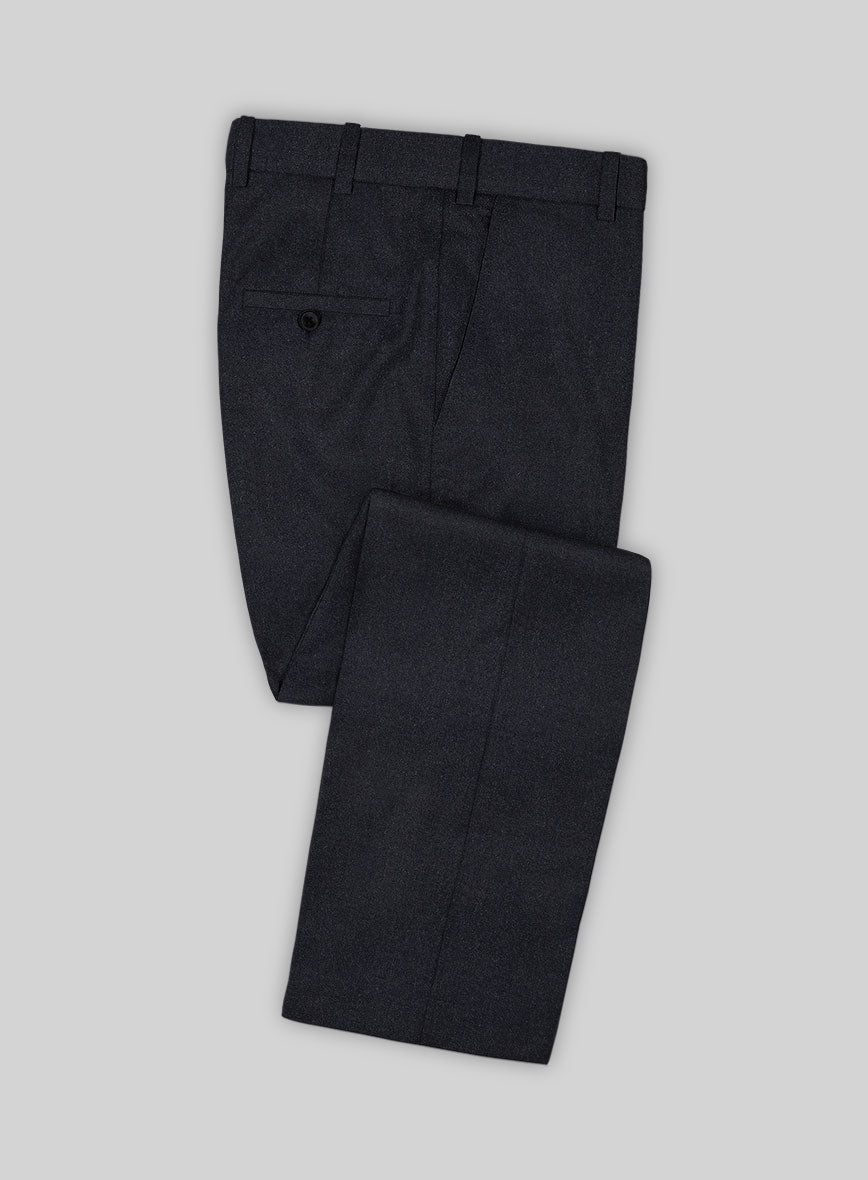 Scabal Sapphire Dark Gray Wool Pants - StudioSuits