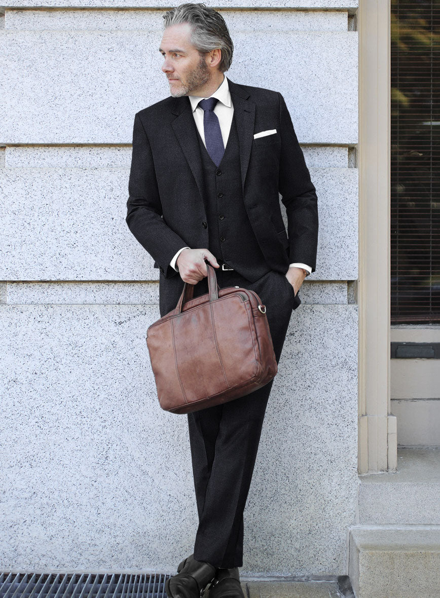 Scabal Sapphire Dark Gray Wool Suit – StudioSuits