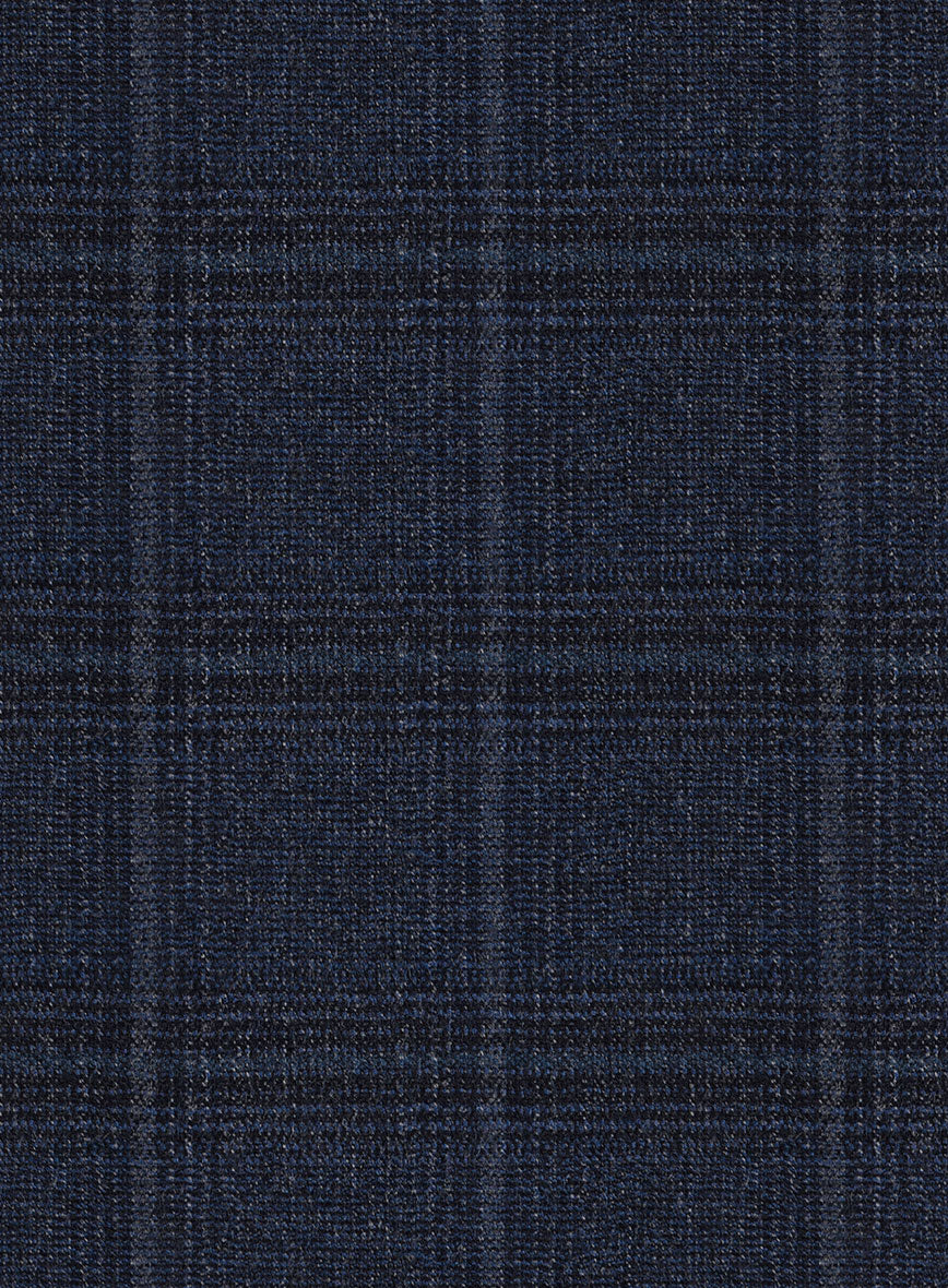 Scabal Sapphire Glen Blue Wool Jacket - StudioSuits
