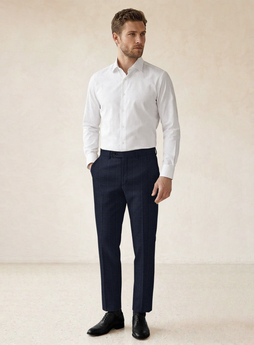 Scabal Sapphire Glen Blue Wool Suit - StudioSuits