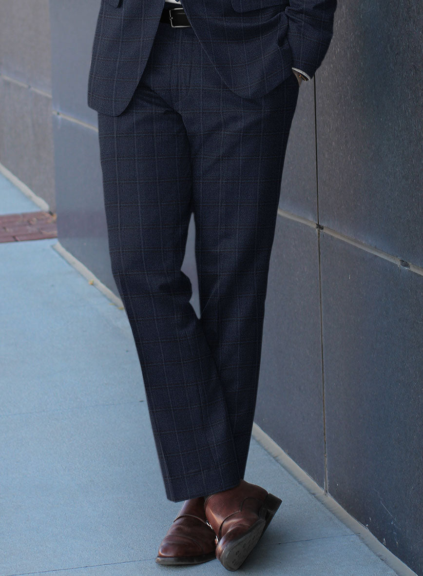 Scabal Sapphire Glen Blue Wool Suit - StudioSuits