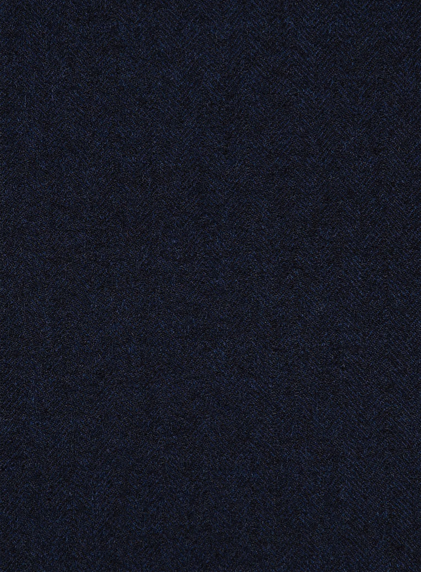 Scabal Sapphire Herringbone Blue Wool Jacket - StudioSuits