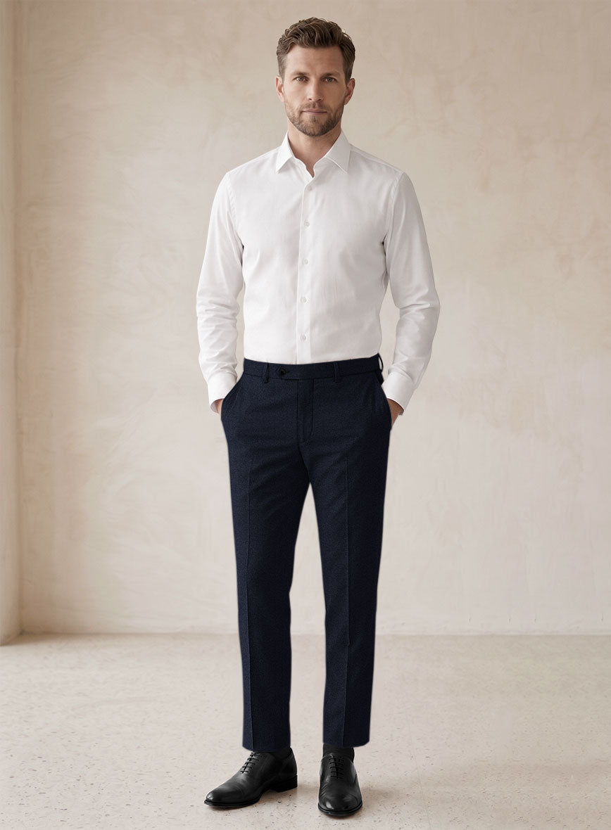 Scabal Sapphire Herringbone Blue Wool Suit - StudioSuits