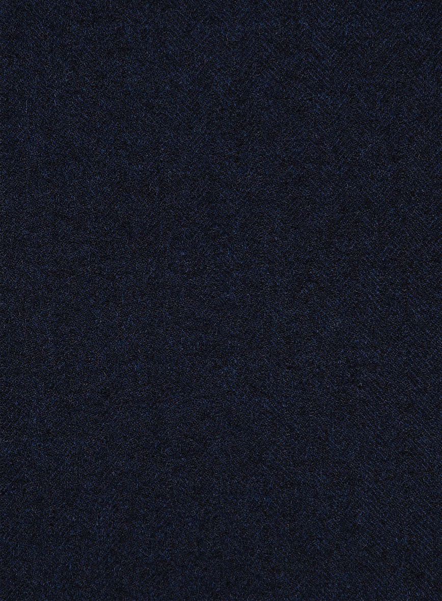 Scabal Sapphire Herringbone Blue Wool Suit - StudioSuits