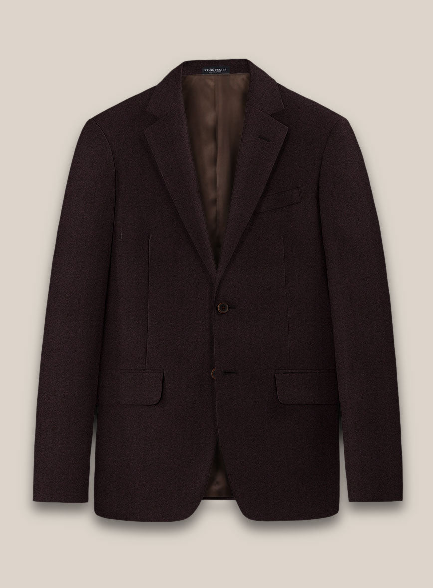 Scabal Sapphire Herringbone Wine Wool Jacket - StudioSuits