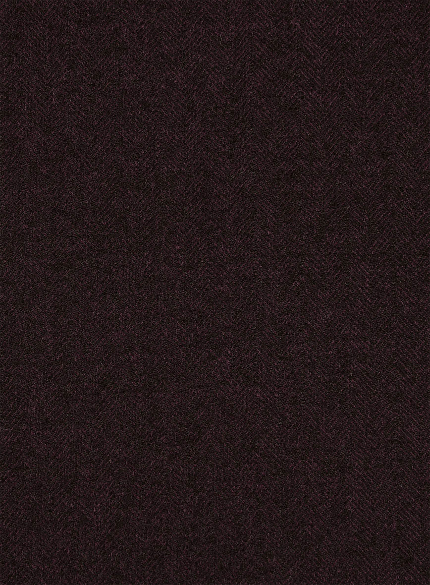 Scabal Sapphire Herringbone Wine Wool Jacket - StudioSuits