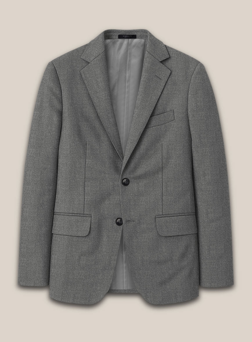 Scabal Sapphire Light Gray Wool Jacket - StudioSuits