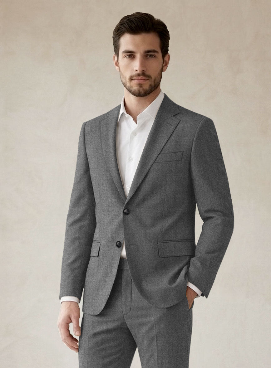 Scabal Sapphire Light Gray Wool Jacket - StudioSuits