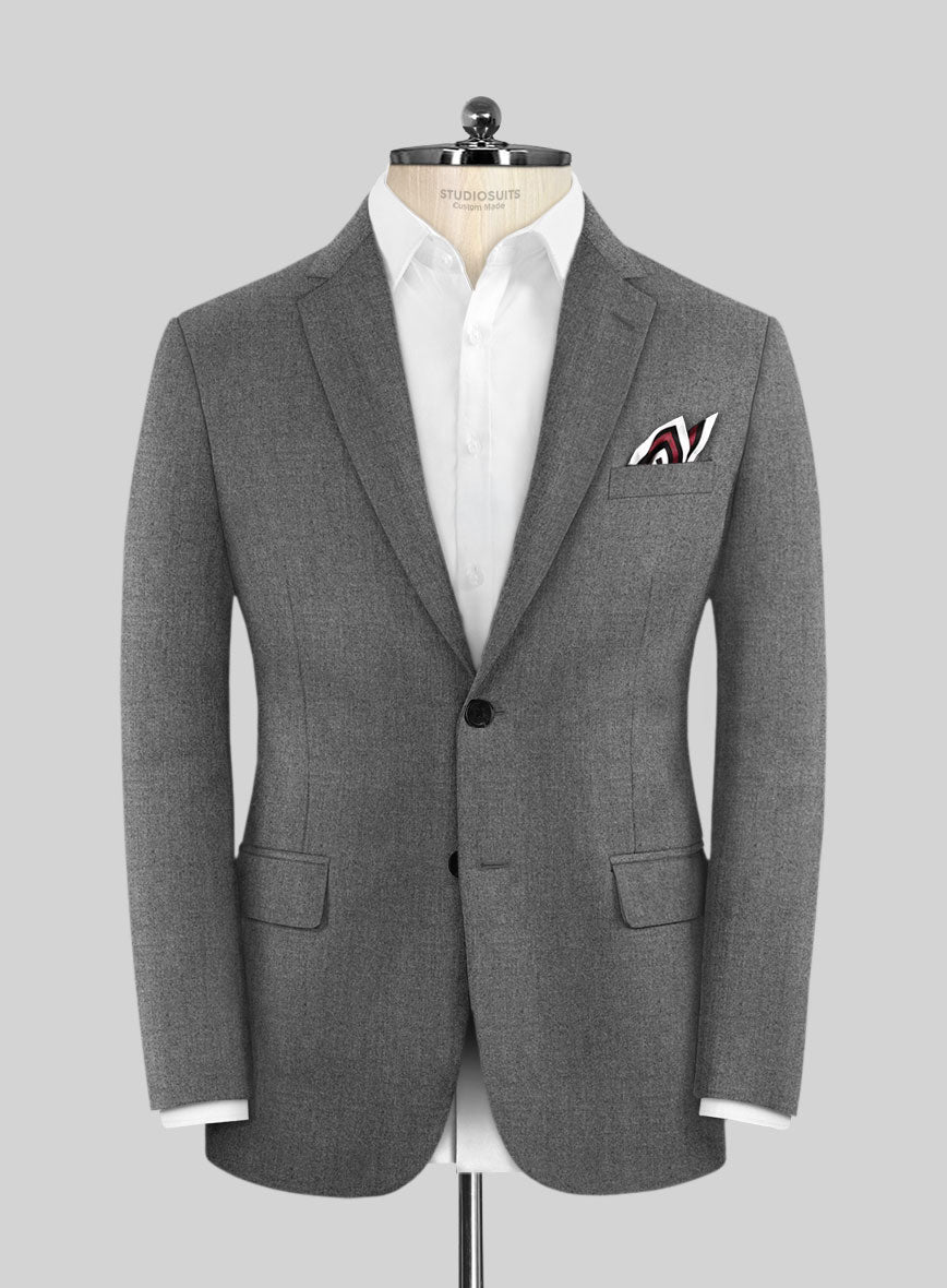 Scabal Sapphire Light Gray Wool Jacket - StudioSuits