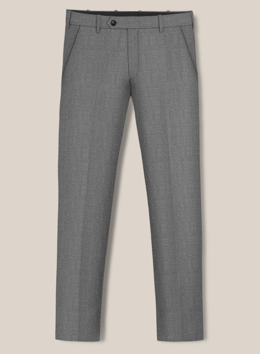 Scabal Sapphire Light Gray Wool Pants - StudioSuits