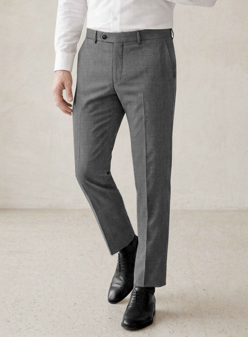 Scabal Sapphire Light Gray Wool Suit - StudioSuits