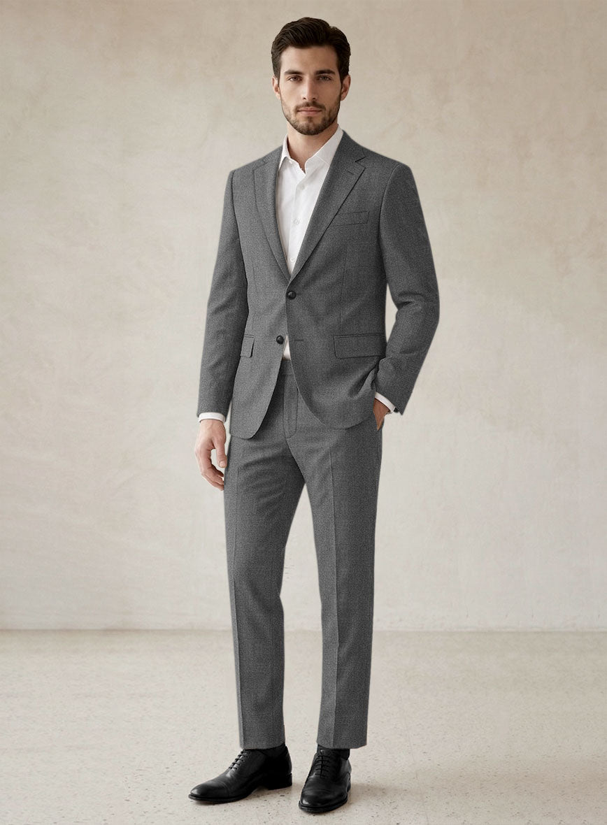 Scabal Sapphire Light Gray Wool Suit - StudioSuits