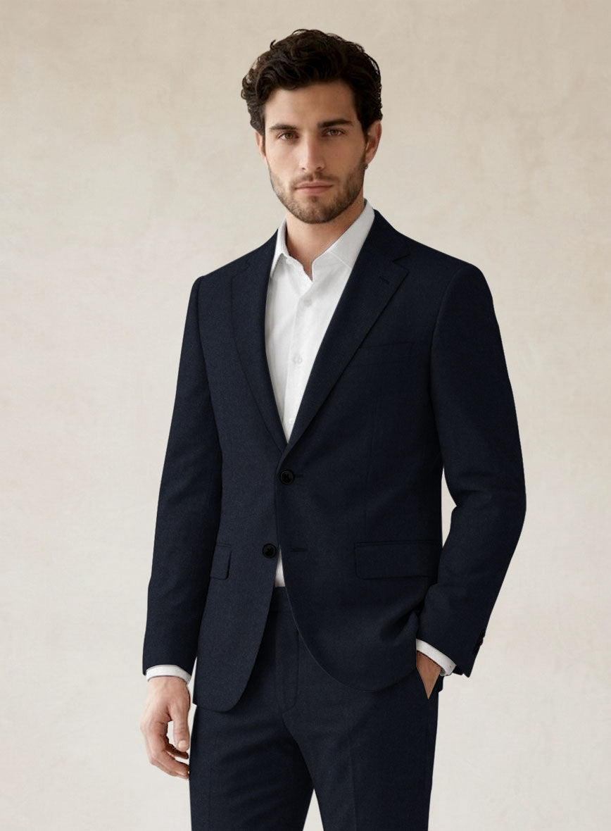 Scabal Sapphire Navy Blue Wool Jacket - StudioSuits
