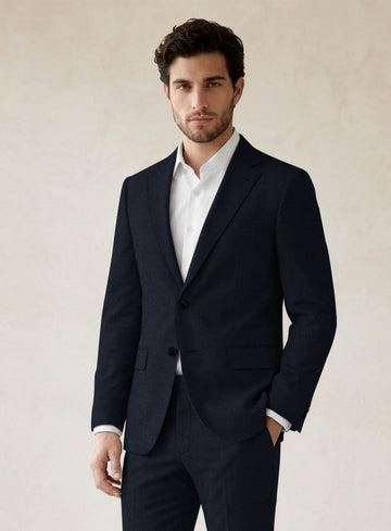Scabal Sapphire Navy Blue Wool Jacket - StudioSuits