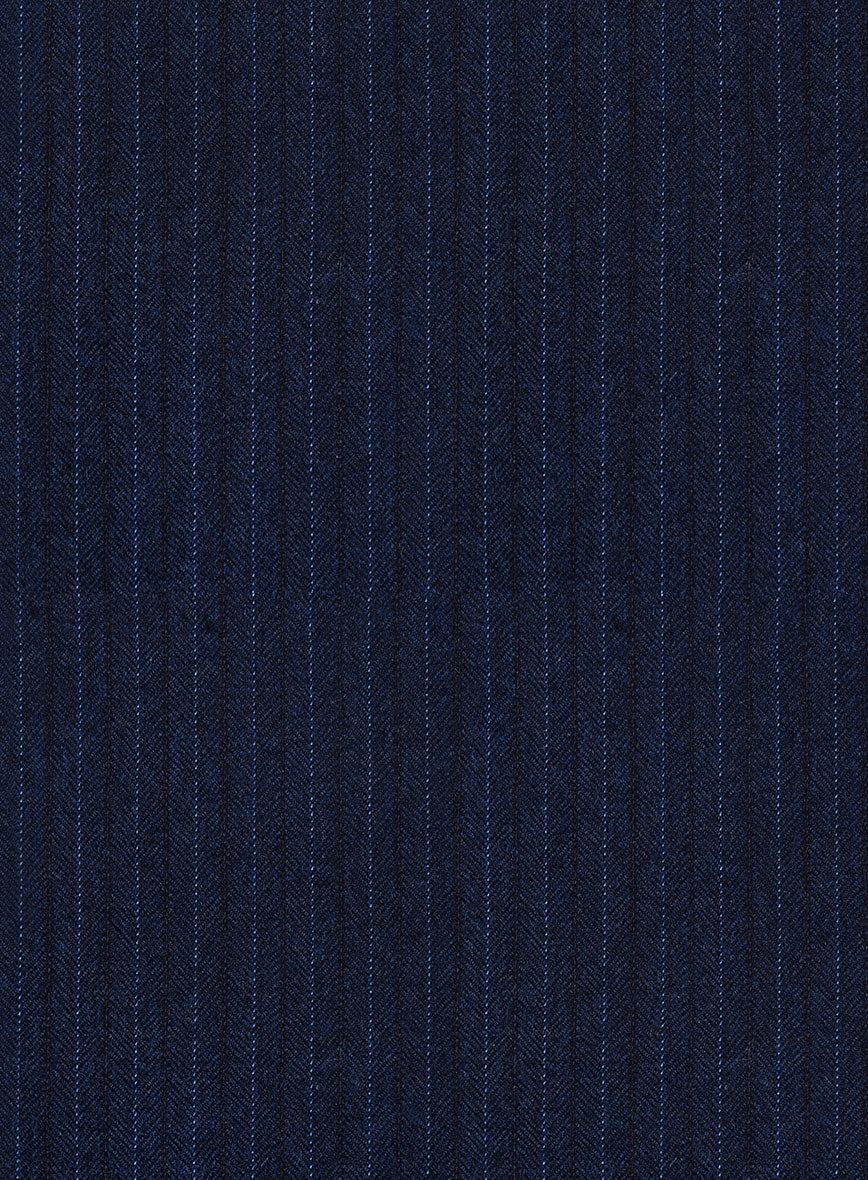 Scabal Sapphire Pinstripe Blue Wool Jacket - StudioSuits