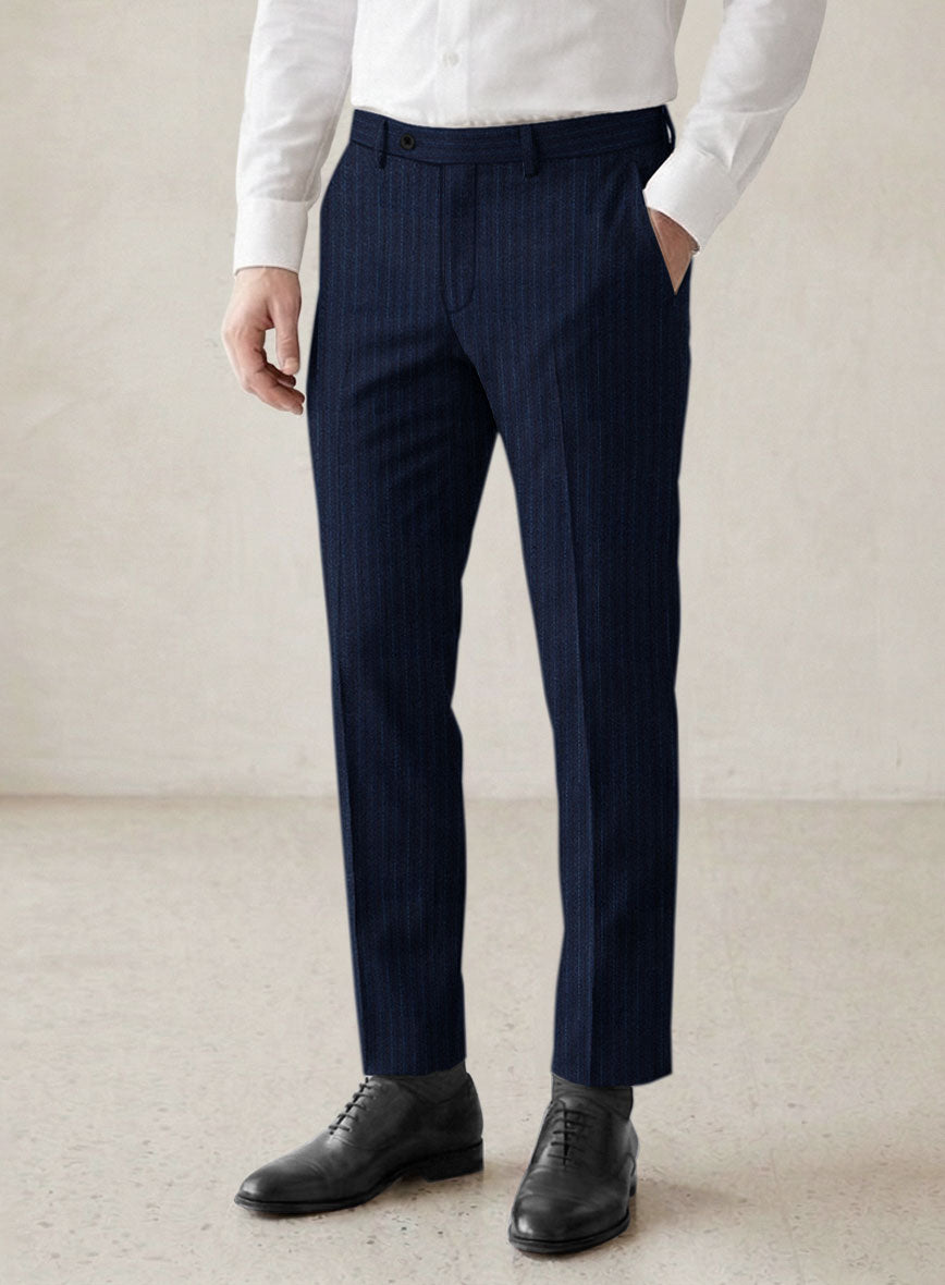 Scabal Sapphire Pinstripe Blue Wool Suit - StudioSuits