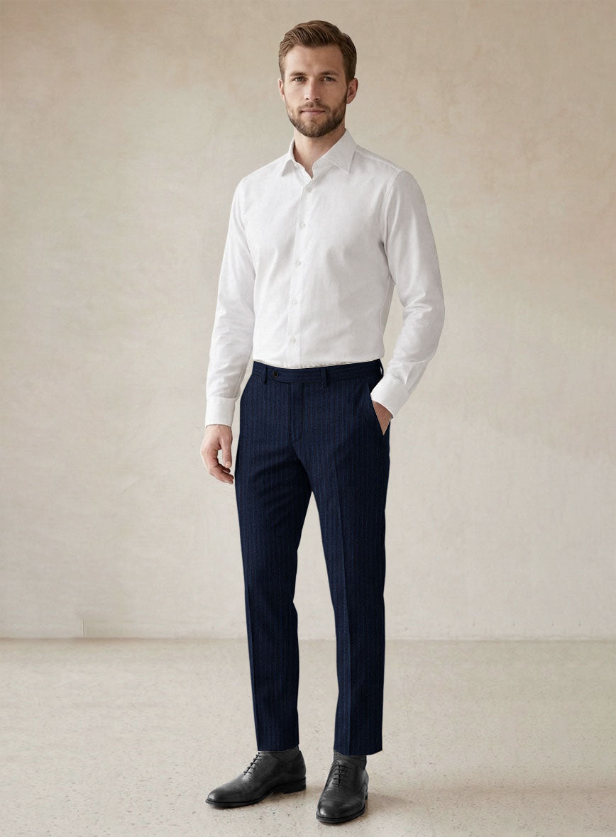 Scabal Sapphire Pinstripe Blue Wool Suit - StudioSuits